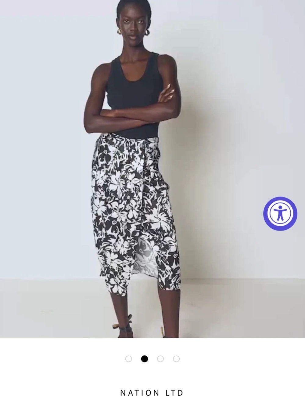 Nation LTD SURI SARONG - BLACK BOTANICAL FLORAL